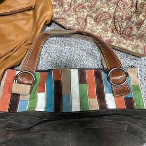 Fossil Multicolor Striped Tote Bag